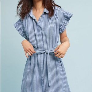 Host Pick! Blue White Striped Anthropologie Dress